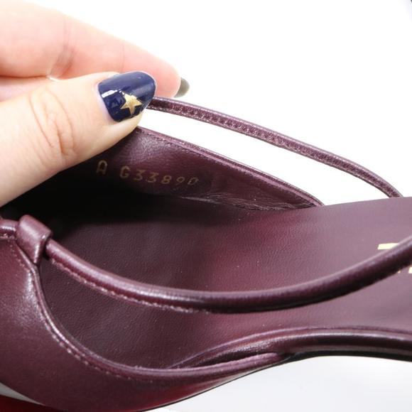 Slings 18A Burgundy Bow Satin Toecap Sling Back Classic Heels C299 - Picture 6 of 12